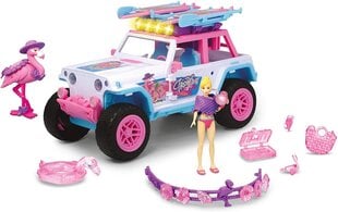 Simba Dickie Toys PinkDrivez Flamingo Jeep, 22 cm, kaina ir informacija | Žaislai mergaitėms | pigu.lt