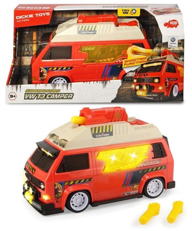 Automodelis Simba Dickie Toys VW T3 Camper Shooting Stars kaina ir informacija | Žaislai berniukams | pigu.lt