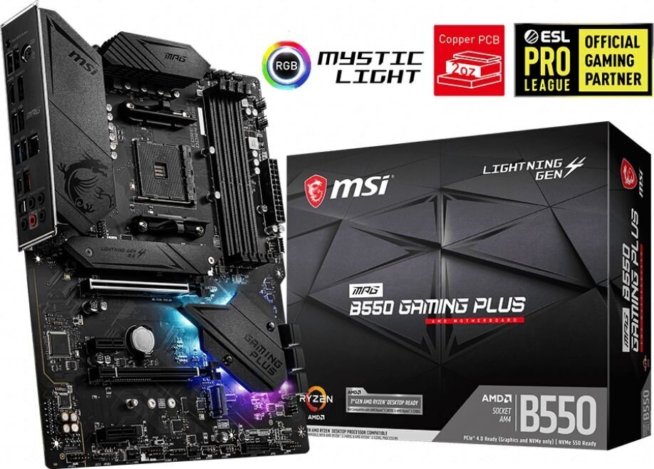 MSI MPG B550 Gaming Plus kaina ir informacija | Pagrindinės plokštės | pigu.lt