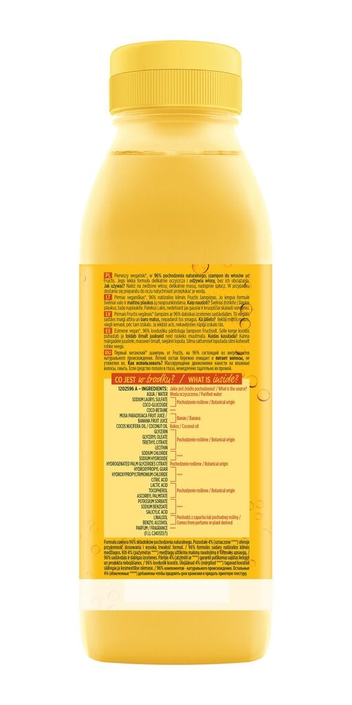 Plaukų šampūnas Garnier Fructis Banana Hair Food 350 ml цена и информация | Šampūnai | pigu.lt