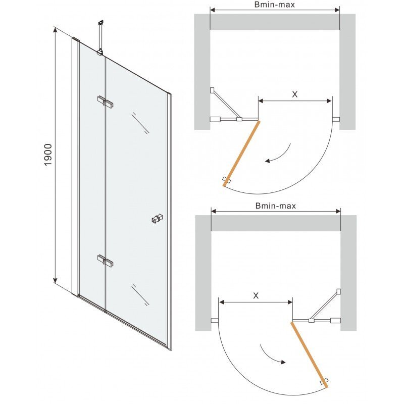 Dušo durys Mexen Roma 70,80,90,100,110,120 cm, black kaina ir informacija | Dušo durys ir sienelės | pigu.lt