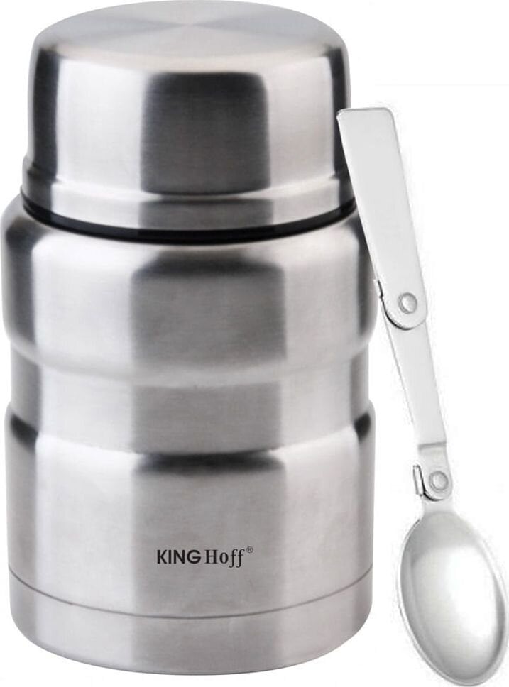 Maistinis termosas KingHoff KH-1457, 0.5L, pilkas kaina ir informacija | Termosai, termopuodeliai | pigu.lt