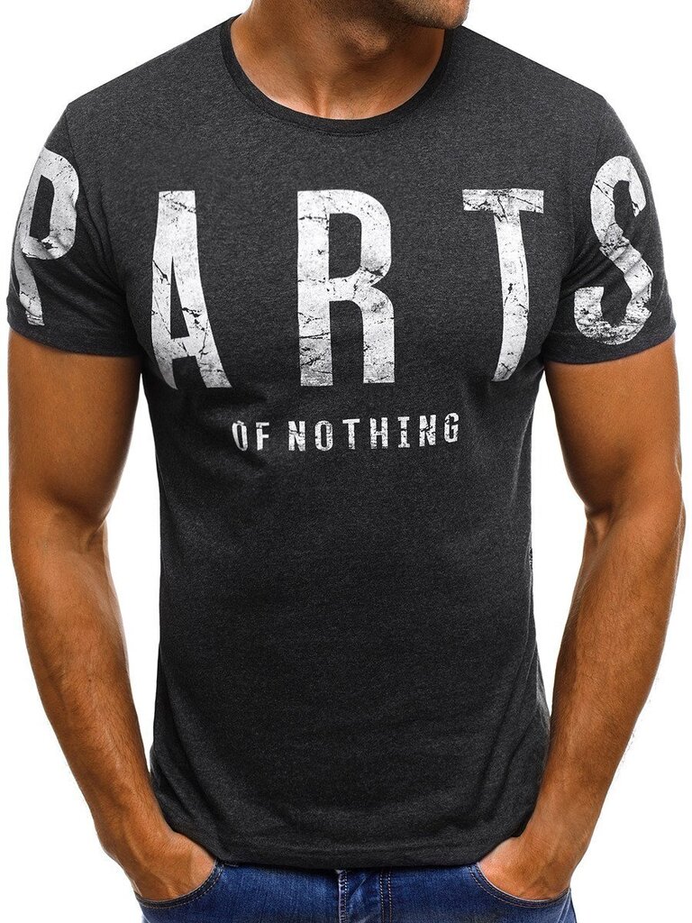 Tamsiai pilki vyriški marškinėliai "Parts" kaina ir informacija | Vyriški marškinėliai | pigu.lt