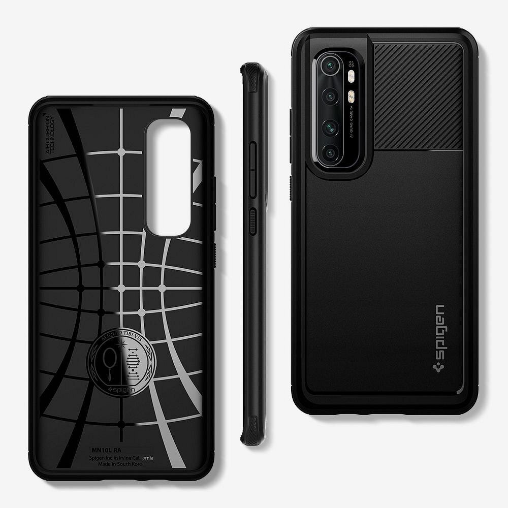 SPIGEN Rugged Armor dėklas telefonui skirtas Xiaomi Mi Note 10 Lite, juoda kaina ir informacija | Telefono dėklai | pigu.lt