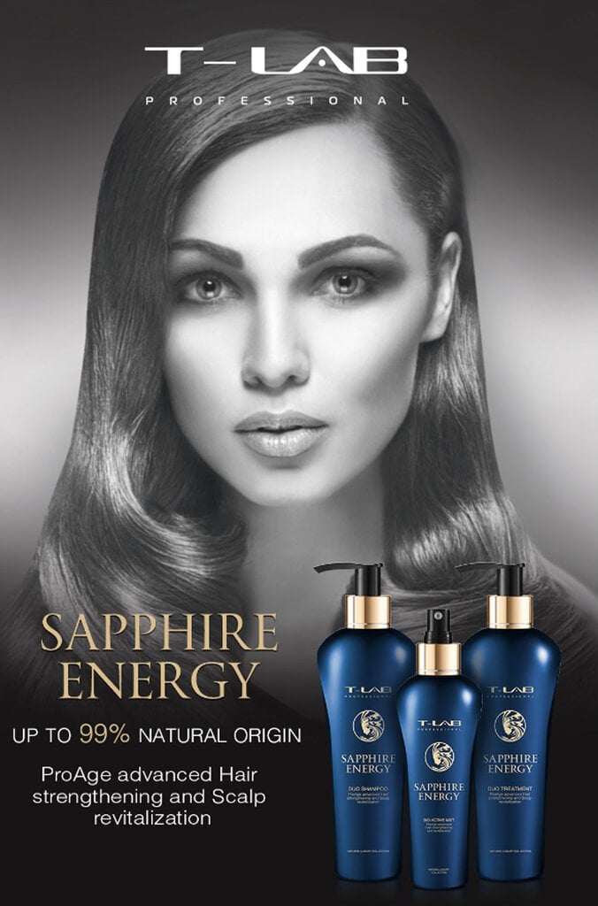 Šampūnas plaukų puoselėjimui T-LAB Professional Professional Sapphire Energy Duo Shampoo, 300 ml kaina ir informacija | Šampūnai | pigu.lt