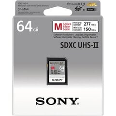 Карта памяти Sony SDXC 64GB M Tough UHS-II C10 U3 V60 цена и информация | Карты памяти для фотоаппаратов, камер | pigu.lt