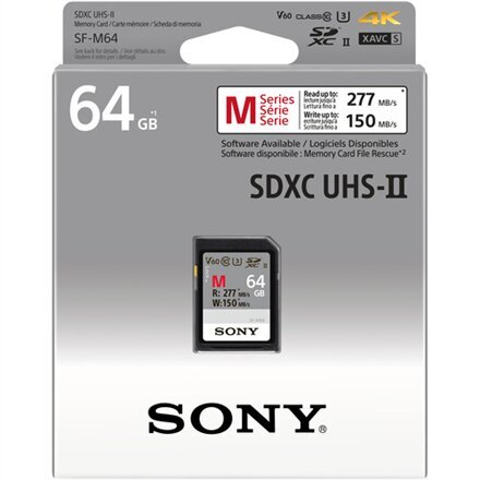 Sony memory card SDXC 64GB M Tough UHS-II C10 U3 V60 цена и информация | Atminties kortelės fotoaparatams, kameroms | pigu.lt