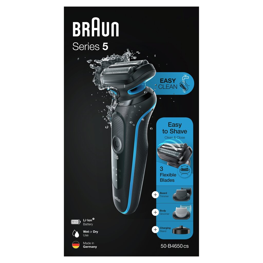 Braun Series 5 50-B4650cs kaina ir informacija | Barzdaskutės | pigu.lt