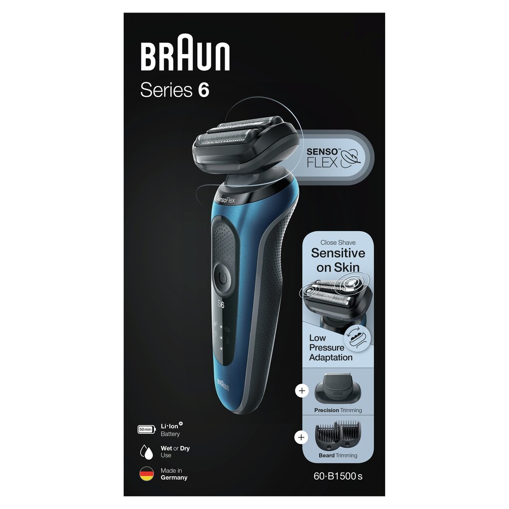 Braun Series 6 60-B1500s цена и информация | Barzdaskutės | pigu.lt