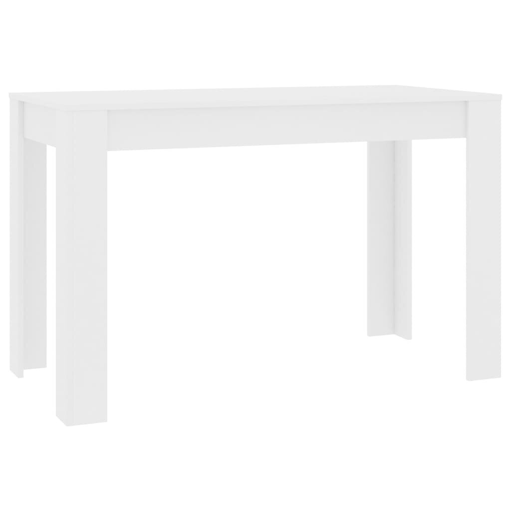 Valgomojo stalas, baltos spalvos, 120x60x76cm, MDP kaina ir informacija | Virtuvės ir valgomojo stalai, staliukai | pigu.lt