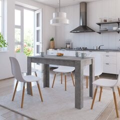 Valgomojo stalas, betono pilkos spalvos, 120x60x76cm, MDP цена и информация | Кухонные и обеденные столы | pigu.lt