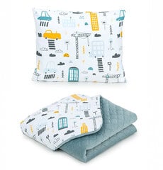 MamoTato pagalvė ir antklodė-pledas, miestas, pilkas, 75x100, Premium kaina ir informacija | Lovatiesės ir pledai | pigu.lt