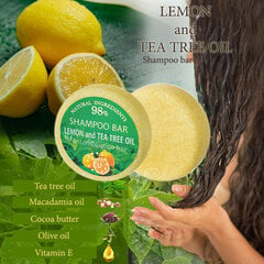 Ароматный твердый шампунь для комбинированных волос LEMON & TEA TREE Saules Fabrika 60 г цена и информация | Saules fabrika Декоративная косметика | pigu.lt