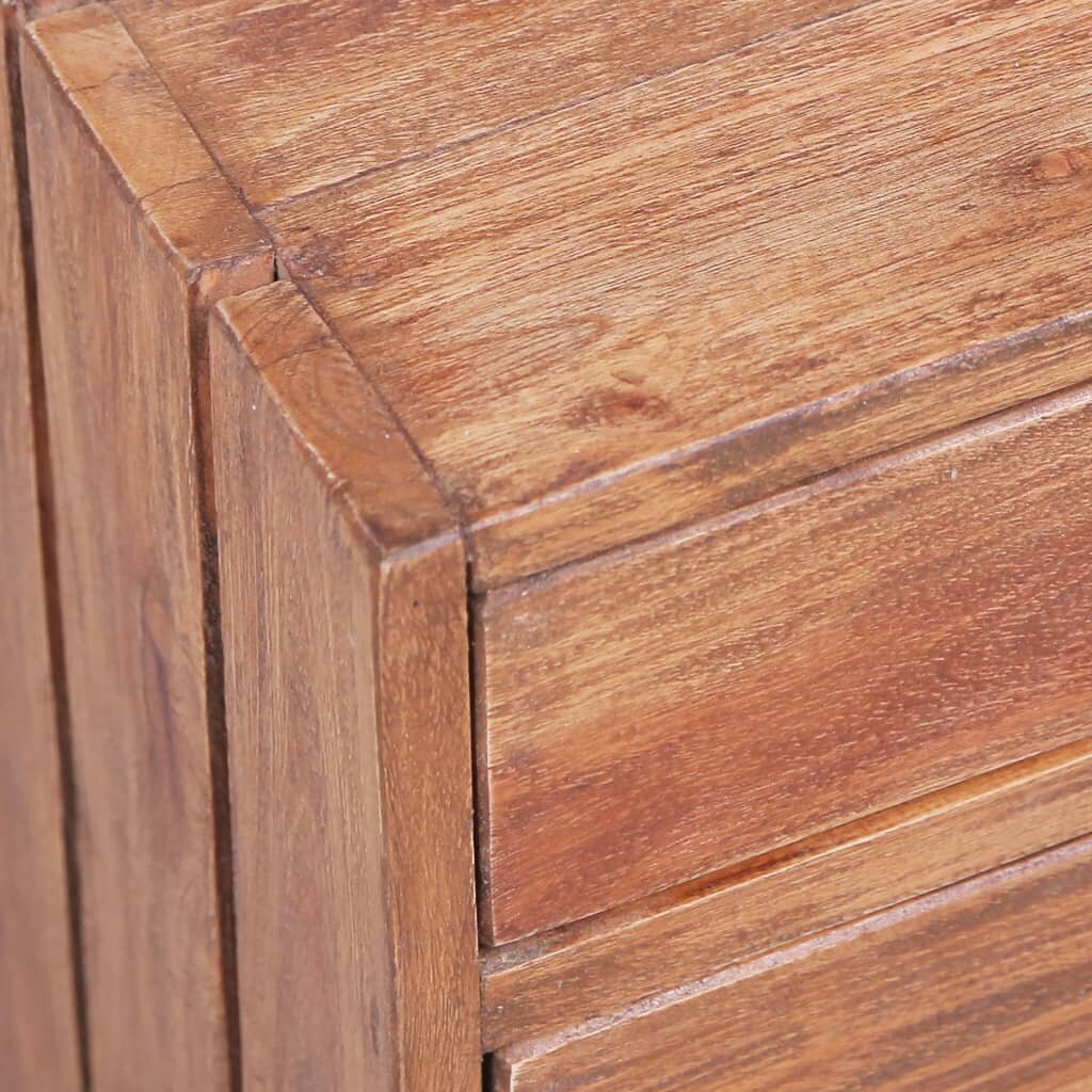 Naktinė spintelė su 3 stalčiais, 35x25x35 cm, medienos masyvas, ruda kaina ir informacija | Spintelės prie lovos | pigu.lt