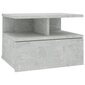 Pakabinamas naktinis staliukas, betono pilkos sp., 40x31x27cm kaina ir informacija | Spintelės prie lovos | pigu.lt