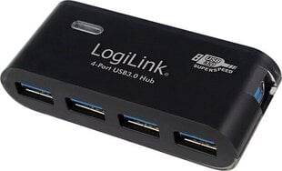 Logilink, USB 3.0 HUB 4-port, incl. 3, kaina ir informacija | Adapteriai, USB šakotuvai | pigu.lt