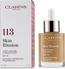 Основа для макияжа Clarins Skin Illusion Natural Hydrating Foundation Spf 15 113 Chestnut, 30 мл цена и информация | Пудры, базы под макияж | pigu.lt