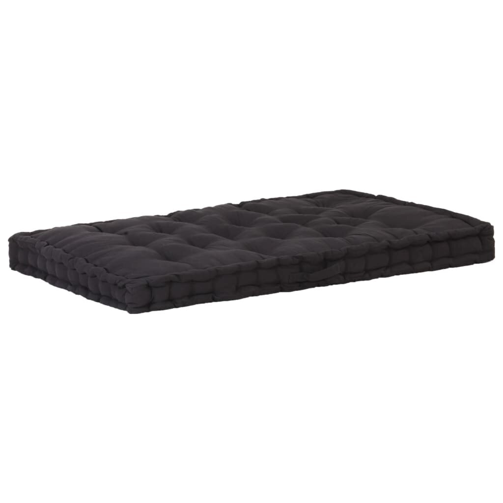 Paletės/grindų pagalvėlė, juodos spalvos, 120x80x10cm, medvilnė kaina ir informacija | Pagalvės, užvalkalai, apsaugos | pigu.lt