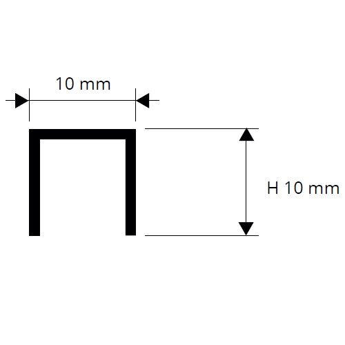 Natūralaus žalvario prifilis, h-10x10 mm, 2.7m kaina ir informacija | Sujungimo profiliai | pigu.lt