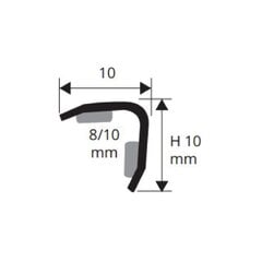 Nerūdijančio plieno, nepoliruotas užbaigimo kampo profilis, 10x10 mm, 2.7 m kaina ir informacija | Sujungimo profiliai | pigu.lt
