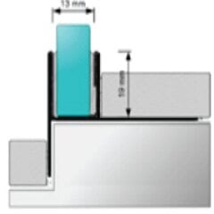 Dušo profilis (nerūdijantis plienas), su nuolydžiu, stiklui, kairinis, 1,0 m kaina ir informacija | Sujungimo profiliai | pigu.lt