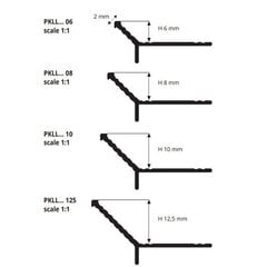 Aliuminis anoduotas profilis, h-12.5mm; 2.7m kaina ir informacija | Sujungimo profiliai | pigu.lt