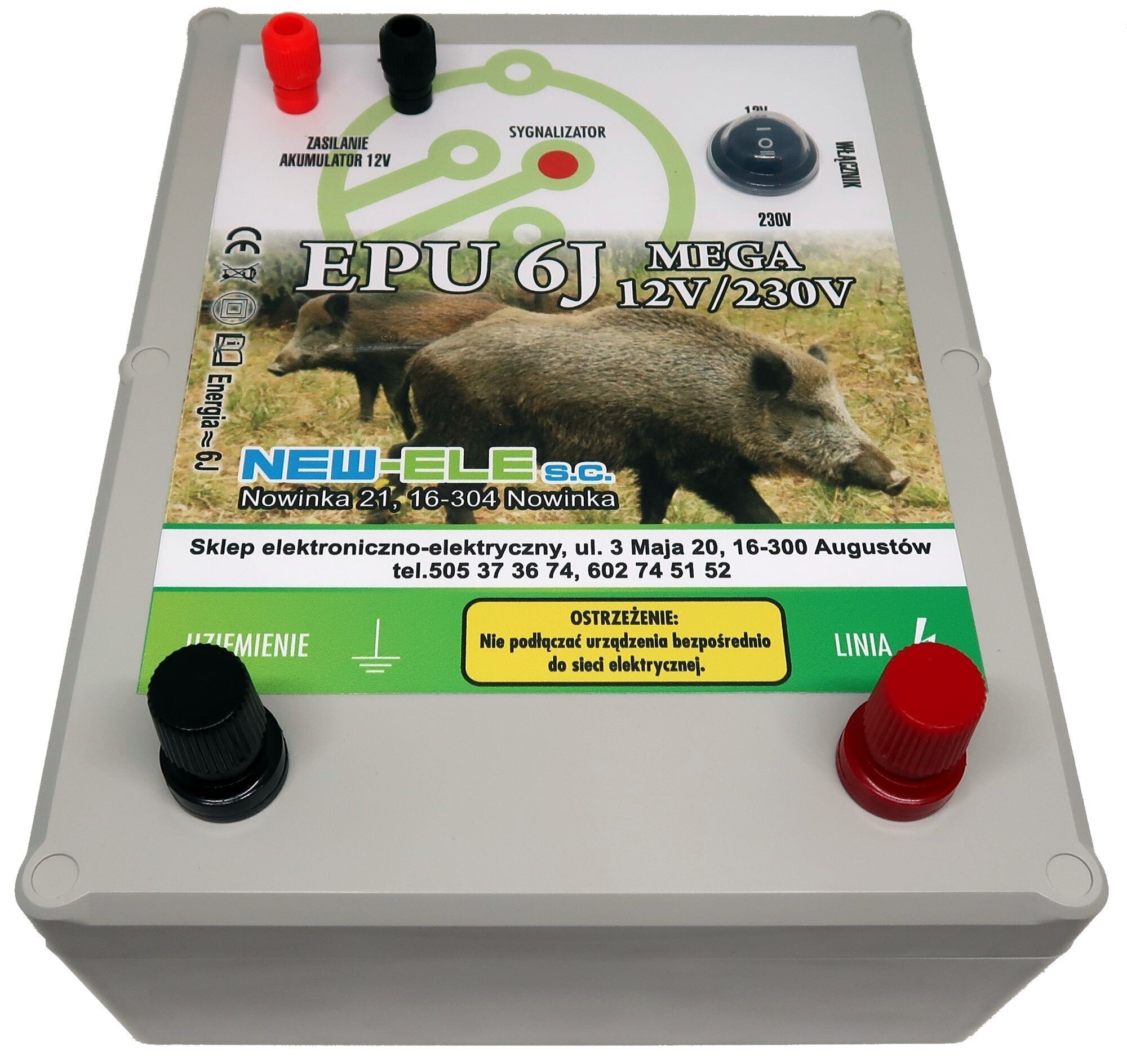 Elektrinis piemuo NEW-ELE EPU-6J MEGA 12/230V (6.0J) Skirtas aptverti  laukinius gyvūnus. kaina | pigu.lt
