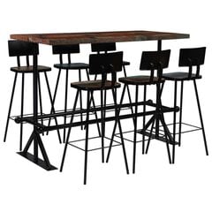 Baro baldų komplektas, Vida XL, 7dalių, perdirbtos medienos цена и информация | Комплекты мебели для столовой | pigu.lt