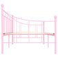 Lovos rėmas iš metalo, 90x200cm, rožinio atspalvio kaina ir informacija | Lovos | pigu.lt
