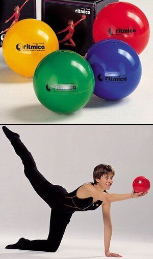 Aerobikos kamuolys Original Pezzi® Ritmica 19 cm 420 g Geltonas kaina ir informacija | Gimnastikos kamuoliai | pigu.lt