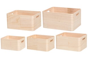 4Living набор деревянных ящиков, 5 шт. цена и информация | Тумба с ящиками Versa | pigu.lt