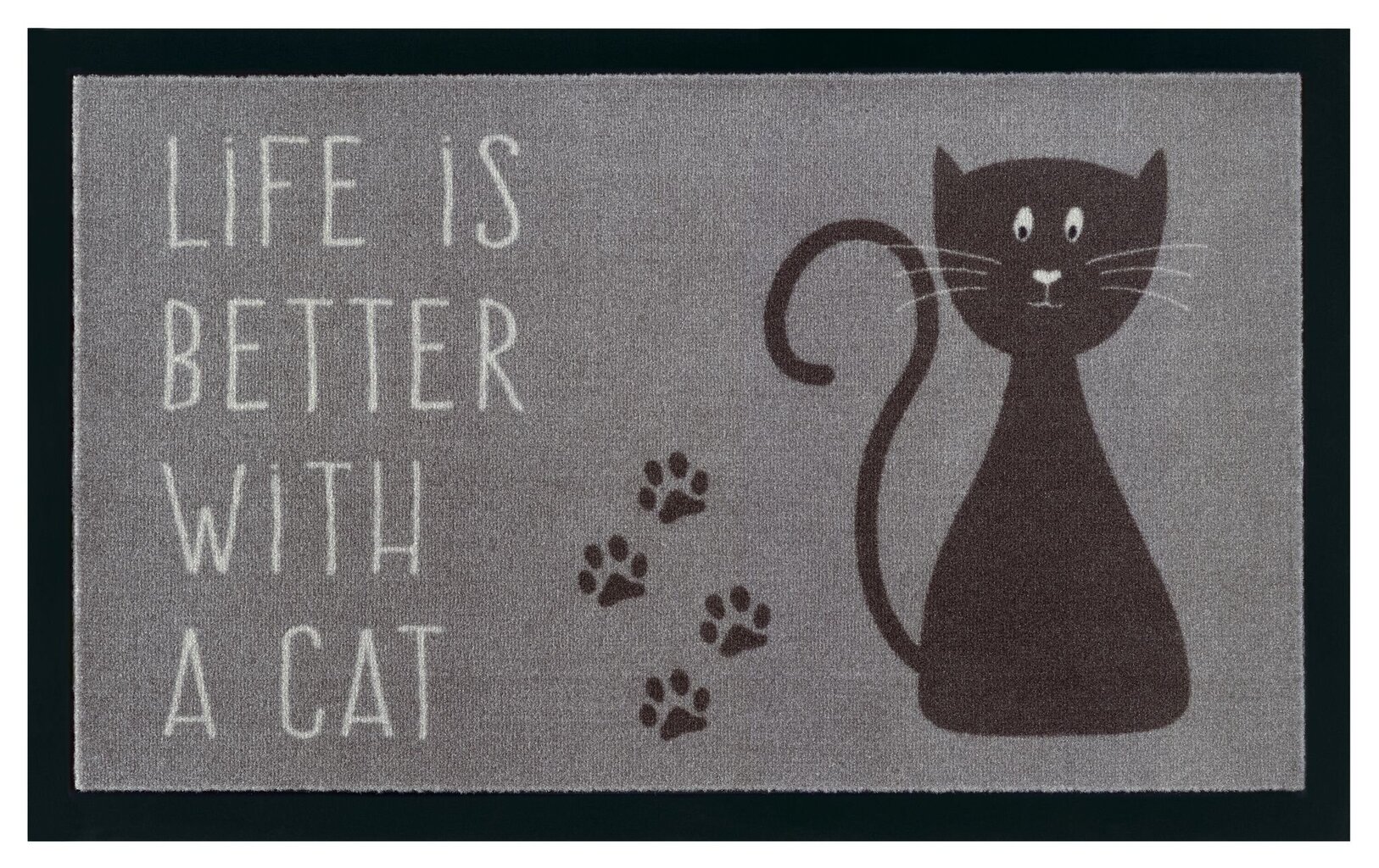 Durų kilimėlis Life is better with a cat 45x75 cm kaina ir informacija | Durų kilimėliai | pigu.lt