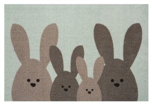 Hanse Home durų kilimėlis Printy Bunny Family, 40x60 cm kaina ir informacija | Durų kilimėliai | pigu.lt