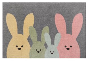 Hanse Home durų kilimėlis Printy Bunny Family, 40x60 cm kaina ir informacija | Durų kilimėliai | pigu.lt