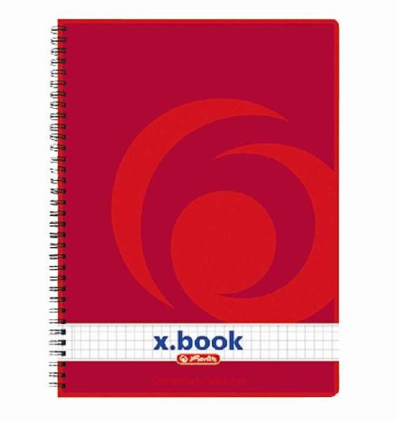 Bloknotas Herlitz X.Book A5 , 80 lapų, langeliais, raudonas kaina ir informacija | Sąsiuviniai ir popieriaus prekės | pigu.lt