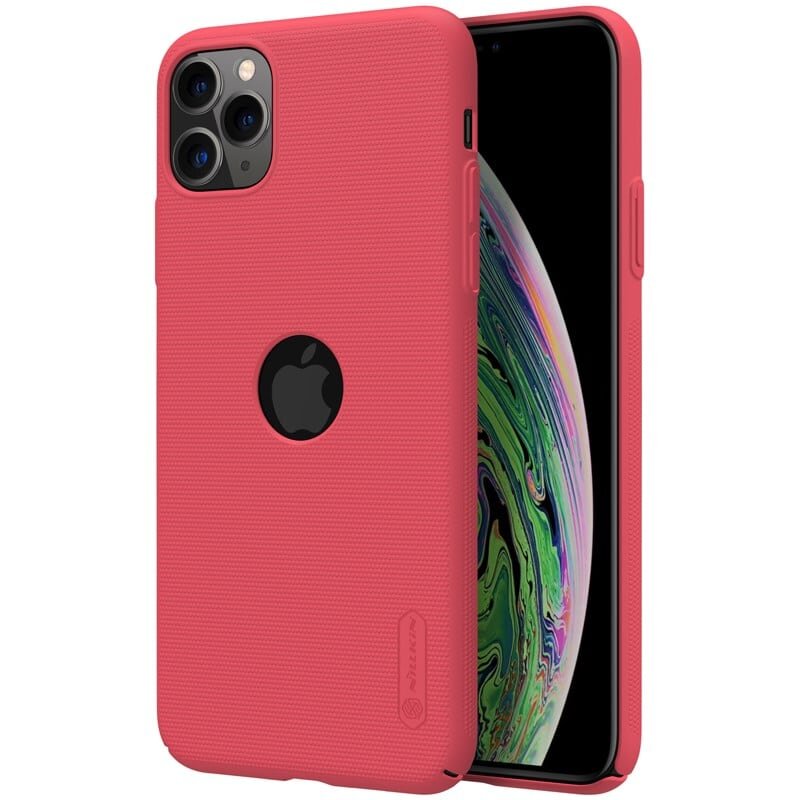 Nillkin Super Frosted Shield skirtas Apple iPhone 11 Pro Max dėklas, raudonas kaina ir informacija | Telefono dėklai | pigu.lt