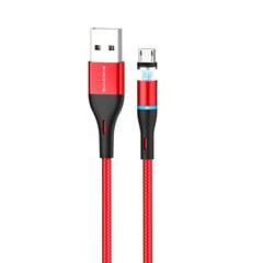 Borofone Cable BU16 Skill magnetic - USB to Micro USB - 2,4A 1,2 metres red цена и информация | Кабели для телефонов | pigu.lt