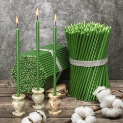 Bažnytinės žvakės Diveevo „Medaus- gintarinės“ žalios N30, 100 vnt. kaina ir informacija | Bažnytinės žvakės, žvakidės | pigu.lt