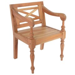 vidaXL Batavia kėdės, 2 vnt., šviesiai rudos, raudonmedžio masyvas kaina ir informacija | Lauko kėdės, foteliai, pufai | pigu.lt