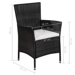 Уличные кресла-качалки со столом, черный цена и информация | Комплекты уличной мебели | pigu.lt