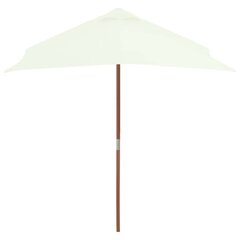 Lauko skėtis su mediniu stulpu, 150x200cm, smėlio spalvos цена и информация | Зонты, маркизы, стойки | pigu.lt