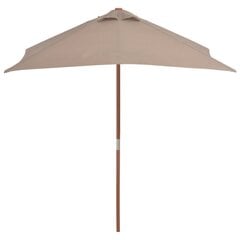 Lauko skėtis su mediniu stulpu, 150x200cm, taupe spalvos цена и информация | Зонты, маркизы, стойки | pigu.lt
