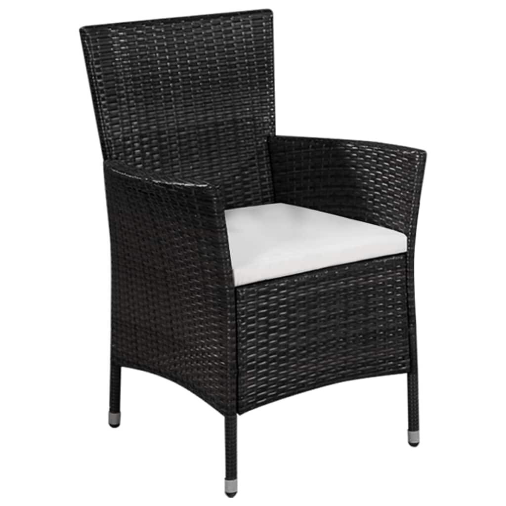 Lauko valgomojo kėdė su pakoja, juodos ir kreminės baltos spalvos kaina ir informacija | Lauko kėdės, foteliai, pufai | pigu.lt