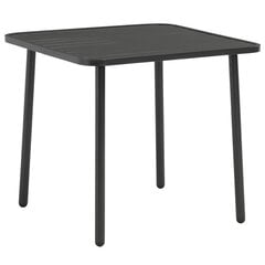 Lauko valgomojo stalas, plien., 80x80x72cm, tams. pilk., grot. kaina ir informacija | Lauko stalai, staliukai | pigu.lt