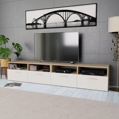 Tv spintelės, 95x35x36 cm, ąžuolo ir balta, 2 vnt. kaina ir informacija | TV staliukai | pigu.lt