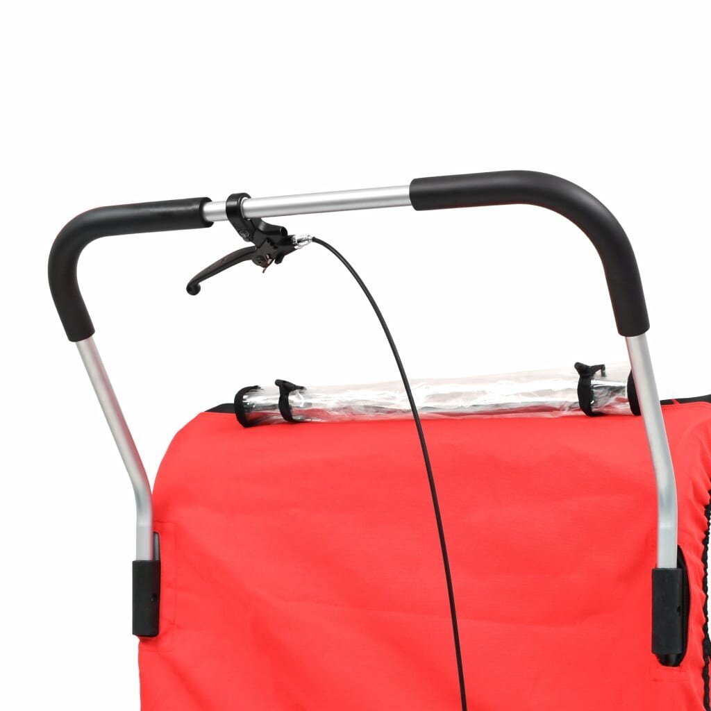 2-1 vaikiškas dviratis-priekaba ir vežimėlis, juoda ir raudona цена и информация | Dviračių priekabos, vėžimėliai | pigu.lt