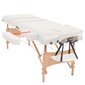 vidaXL 3 zonų sulankstomas masažinis stalas, 10 cm storio, baltas kaina ir informacija | Masažo reikmenys | pigu.lt