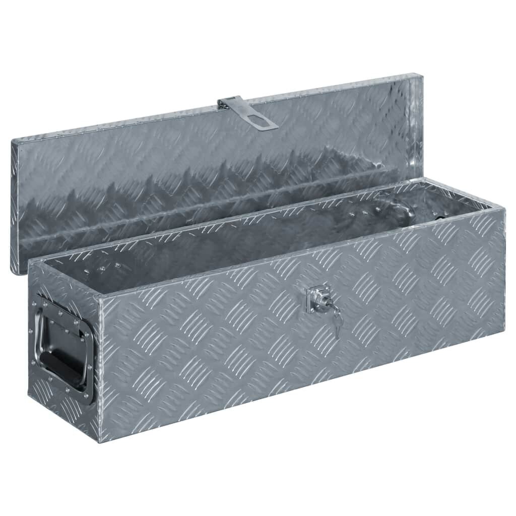 Aliuminio dėžė, 80,5x22x22 cm, sidabrinė kaina ir informacija | Įrankių dėžės, laikikliai | pigu.lt