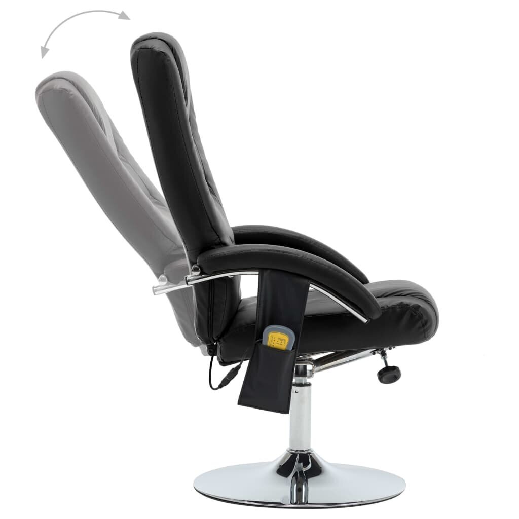 Atlošiamas masažinis krėslas su pakoja, juodas kaina ir informacija | Svetainės foteliai | pigu.lt