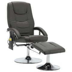 Откидывающееся массажное кресло с подставкой для ног, серое цена и информация | Кресла в гостиную | pigu.lt